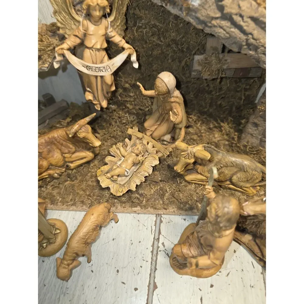 Vintage 1983 Fontanini Roman Italy Heirloom Nativity Set 11 W/Chreche Holiday